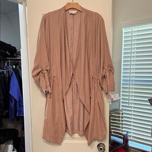 Stylish Tan Open-Front Cardigan